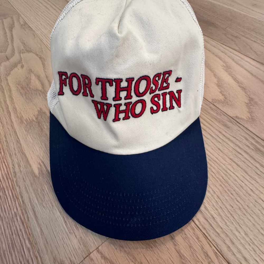 For Those Who Sin Cream and Navy Cap